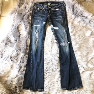 True Religion / Ripped Flared Jeans